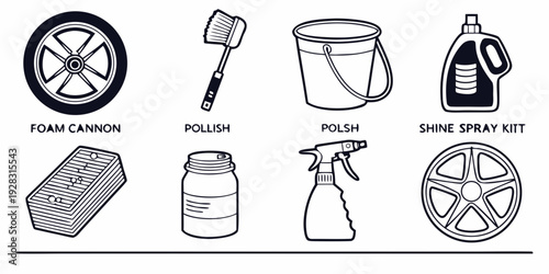 A collection of various household items and tools for different tasks Vector