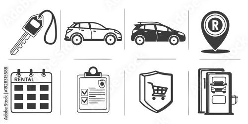 Various icons representing different aspects of travel and planning Vector