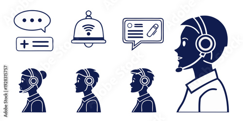 Diverse group of people engaging in various forms of communication and interaction Vector