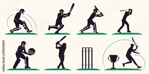 Illustration of various exercises and activities for physical fitness and sports Vector