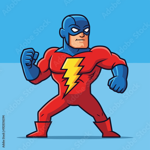 Cartoon Superhero Character Illustration.