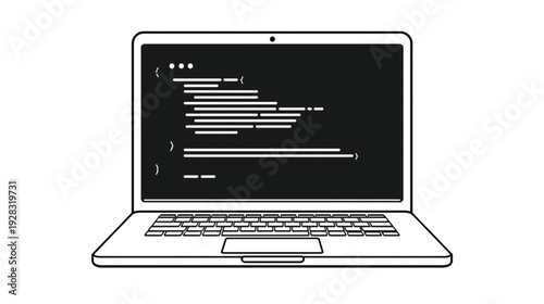 Modern silver laptop computer with a blank white screen isolated on a black background, featuring a portable notebook design and a professional office keyboard for business and internet communication