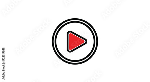 Play button icon with red triangle