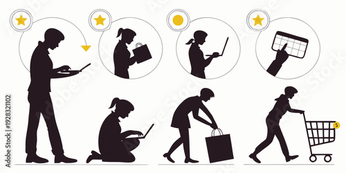 Illustration of people engaged in various activities and hobbies Vector