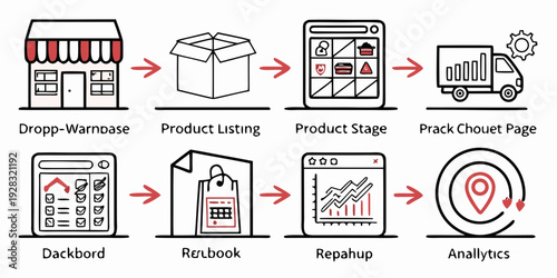 Illustration of a step-by-step process for creating and securing a digital document Vector