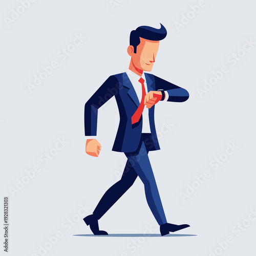 Man in Suit Checking Time.