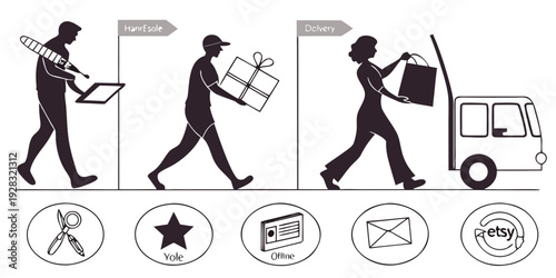 A person pushing a stroller with various prohibited items nearby Vector