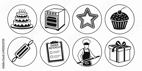 Assorted icons representing various activities and objects Vector