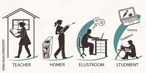 Illustration depicting the evolution of human activities from hunter-gatherer to modern times Vector