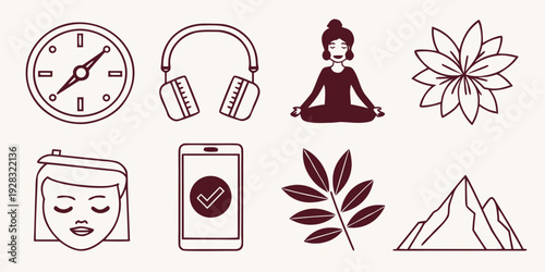 A collection of diverse icons representing various activities and objects Vector