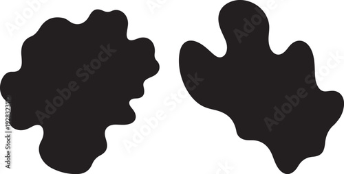 Abstract Splash Shapes Vector Silhouette Design with Transparent Background - Two Organic Blobs for Creative Projects