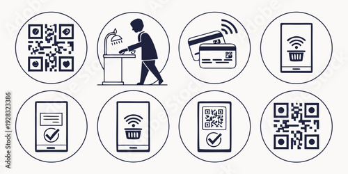 A series of icons depicting various activities and objects related to health and safety Vector