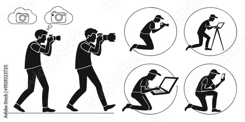 Illustrations of various self-defense techniques and strategies Vector