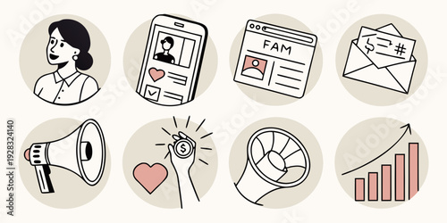 A collection of diverse icons representing various activities and concepts Vector