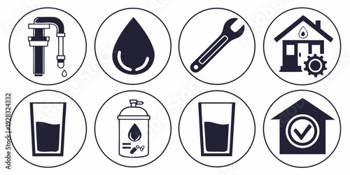 Various icons representing different types of beverages and their containers Vector