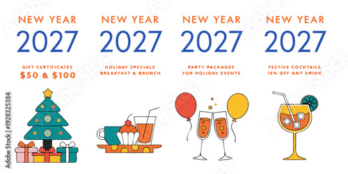 New Year 2027 Celebration Offers: Hosting Estimates, Holiday Breakfast Specials, Party Packages & Custom Cocktail Designs