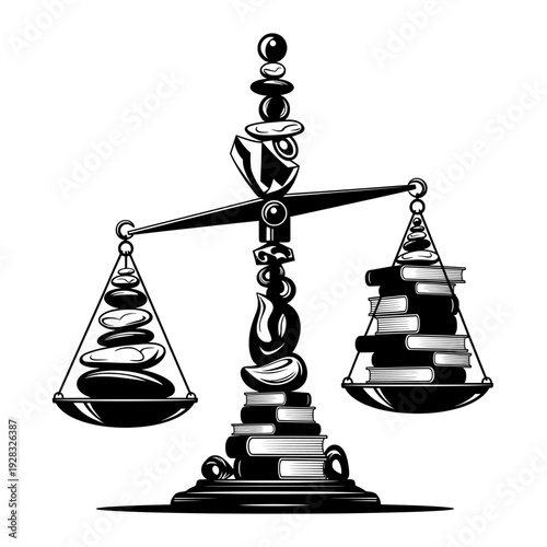 3D vector illustration set of chess pieces representing a business concept of financial balance and legal justice with a gold dollar sign icon on scales of equality