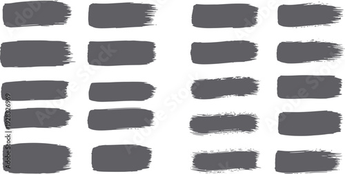 A collection of dark gray brush strokes on a white background