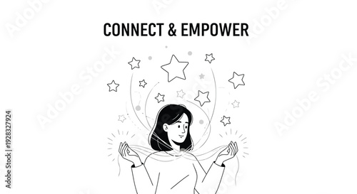 Empowerment icon with stars