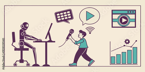 Diverse group of people engaged in various activities and tasks. Vector