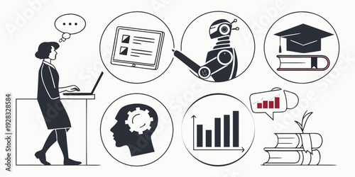 Professional development and career growth through learning and networking Vector