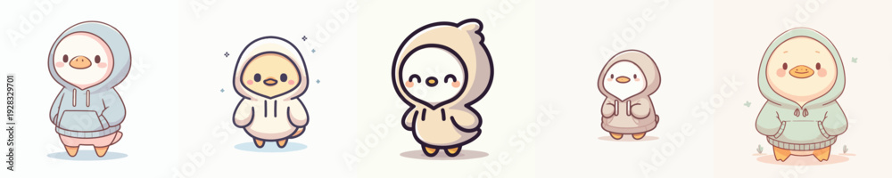 Fototapeta premium cute duck vector wearing hoodie