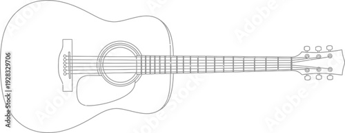Vector illustration of acoustic guitar template