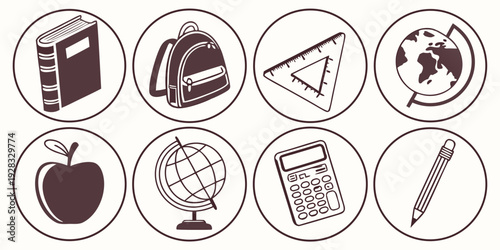 Assorted icons representing various objects and activities Vector