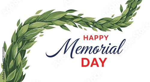 Memorial Day greeting with laurel wreath