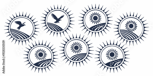 Intricate black and white geometric patterns forming a symmetrical design Vector