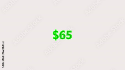 Counting money business dollar number illustration on white background. Increasing dollar, financial growth. Business counting number. Dollar number animation for crypto business