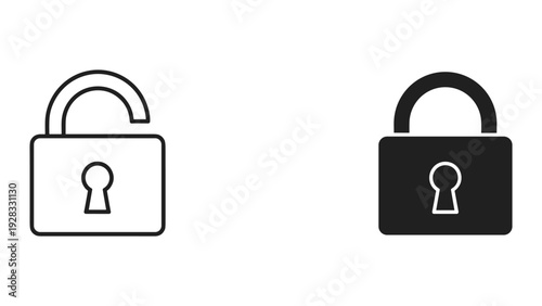 Open and Closed Padlock Icons: Security and Access Symbols