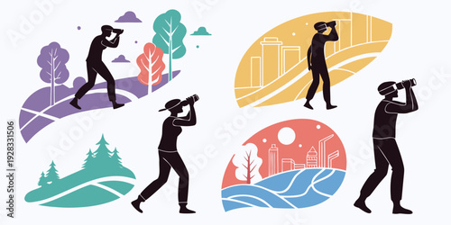 Diverse group of people engaging in various activities on a sunny beach Vector