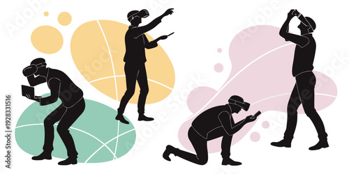 Diverse group of people engaged in various forms of exercise and stretching. Vector