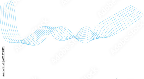 Abstract blue vector design featuring a flow of wavy lines and angel wings over a light gradient background with motion patterns for a digital business wallpaper illustration
