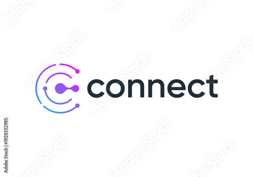 letter C global connect logo. network signal technology connectivity symbol icon design