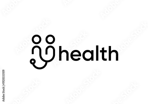 stethoscope people health care logo design