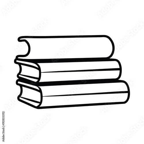 line art book stack