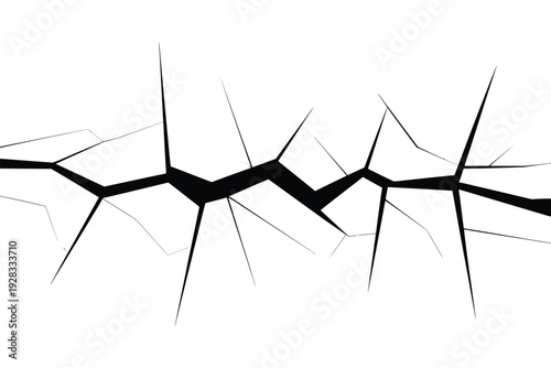 A cracked screen icon illustration in black and white