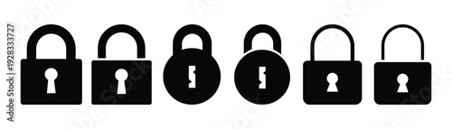 Lock Icon Collection – Secure and Unlocked Padlock Vector Set for Security, App, and Website Design