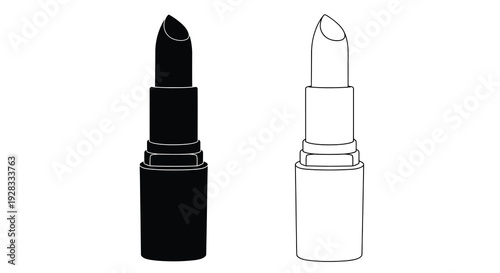 Two lipstick tubes one dark and one light in striking silhouette