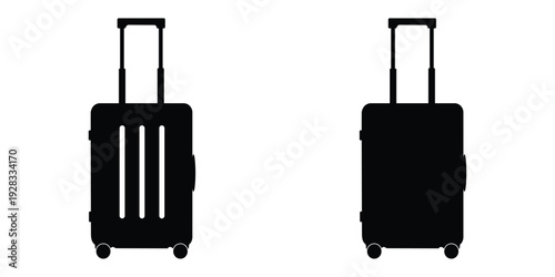 Travel Luggage Icon Set – Suitcase, Travel Bag, and Baggage Vector Collection for Vacation and Tourism