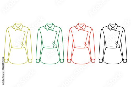 A shirt vector illustration with different colored sweater vests