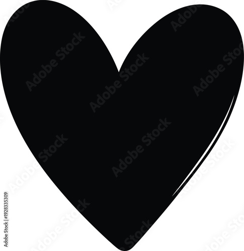 Cuadro en lienzo A simple black heart symbol on a white background