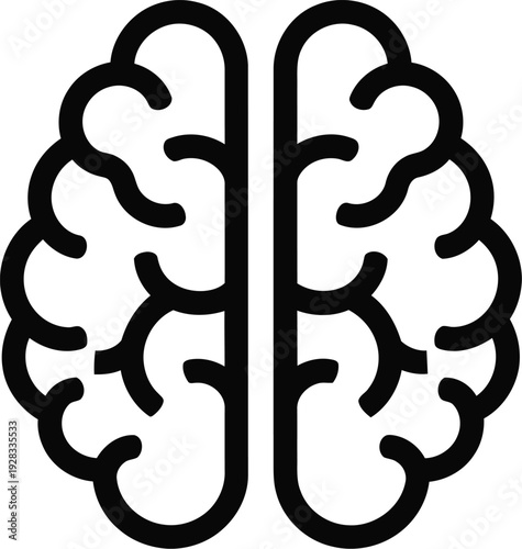 A simple line drawing of a human brain