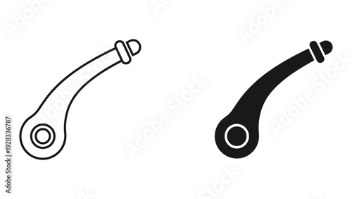 Bicycle Chainstay Protector Icon - Black and White Line Art