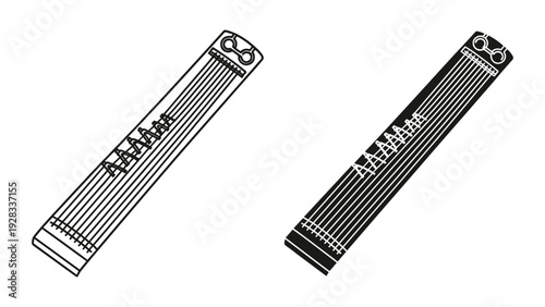 Guzheng or Koto - Traditional Chinese String Instrument Icons