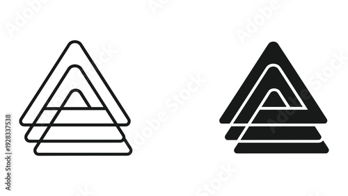 Black and White Triangle Geometric Abstract Shapes