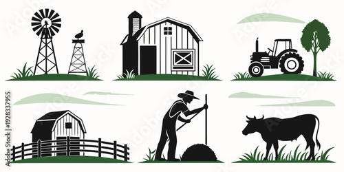 A diverse collection of icons representing various professions and activities Vector