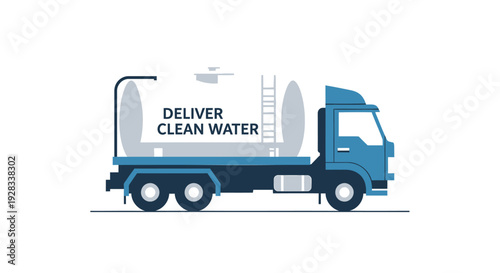 Water tanker truck vector